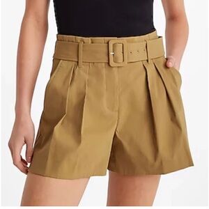 Express High Waist Tan Belted Shorts